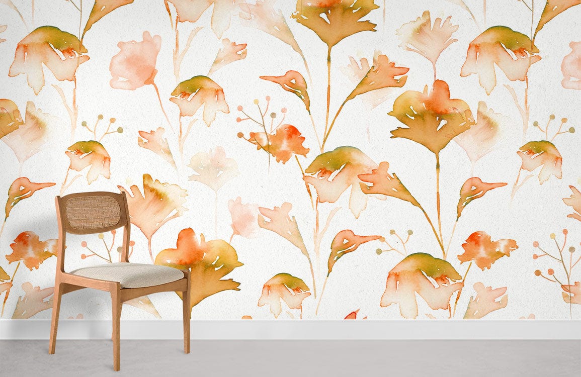 Feuille de défoliation d'automne papier peint chambre murale