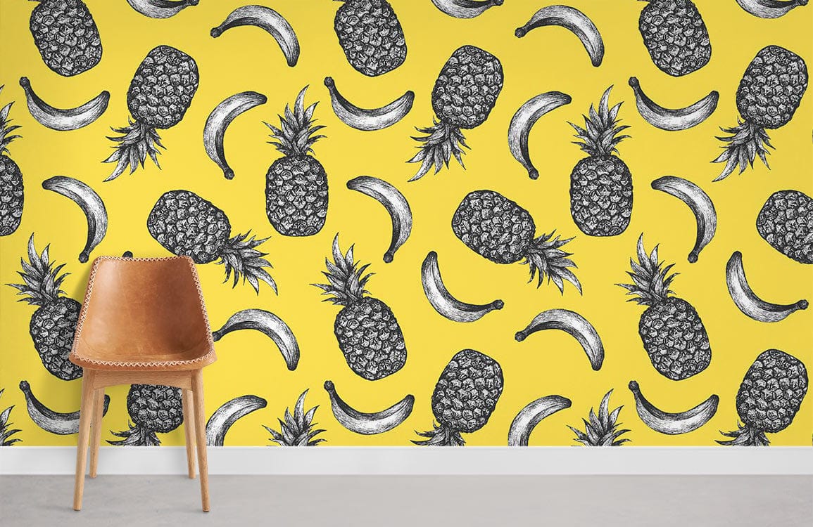 banane et ananas papier peint mural salle