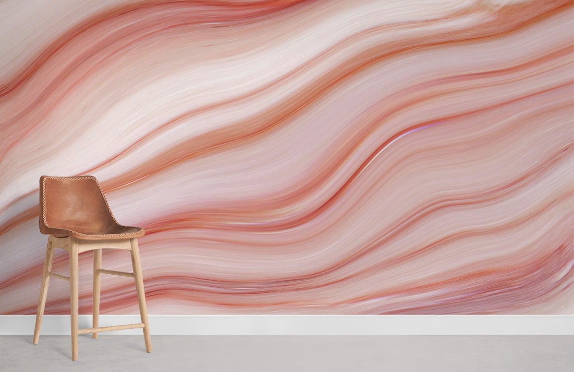 Salle de peintures murales en marbre rose fluide