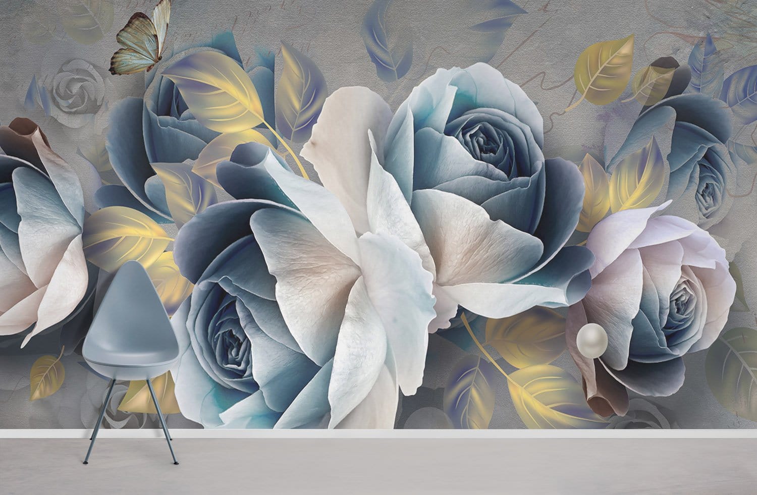 peinture de mur de fleurs