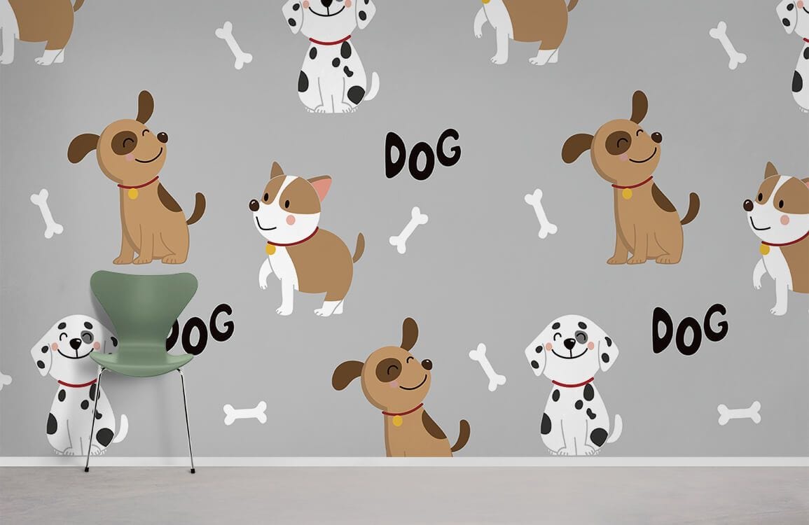 charmant papier peint pour chien mural