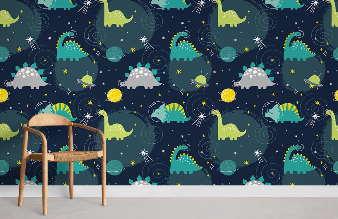 papier peint dinosaures de l'espace pour chambre