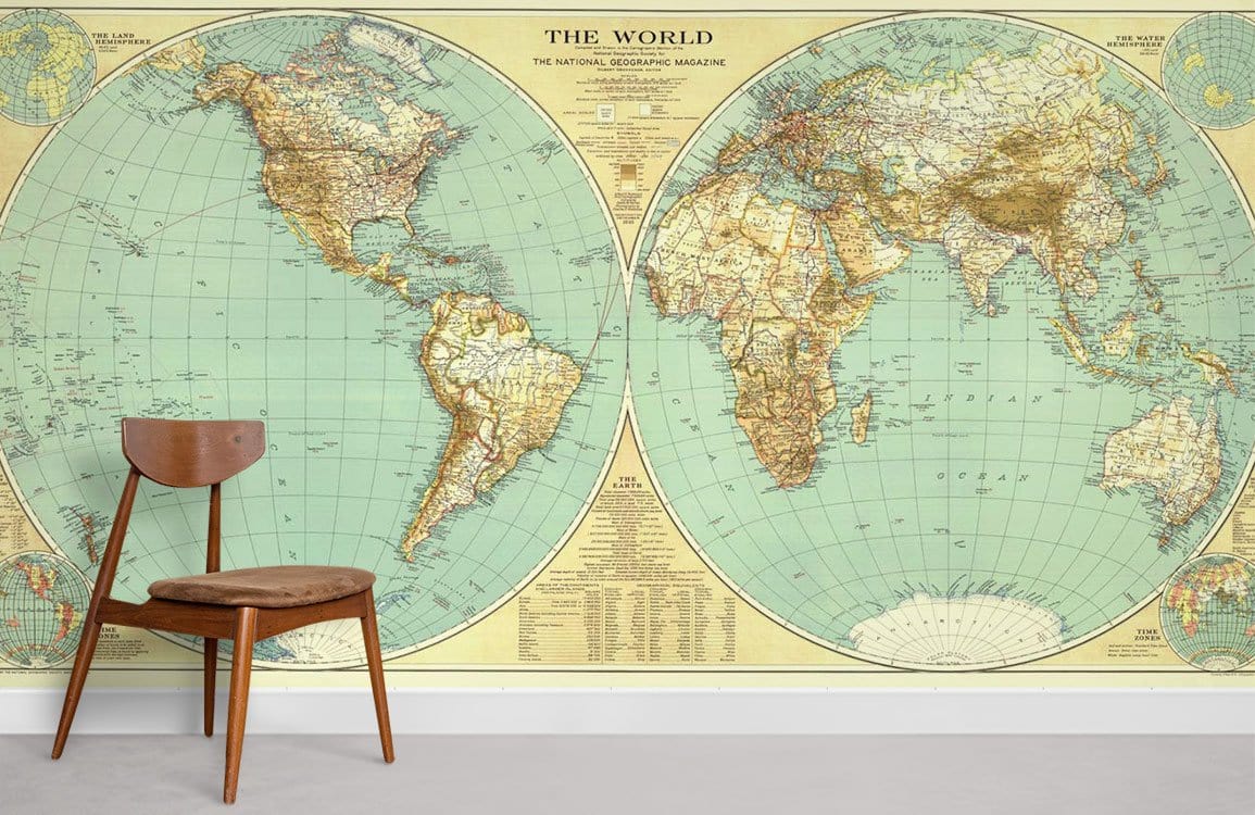 la carte du monde papier peint murale chambre