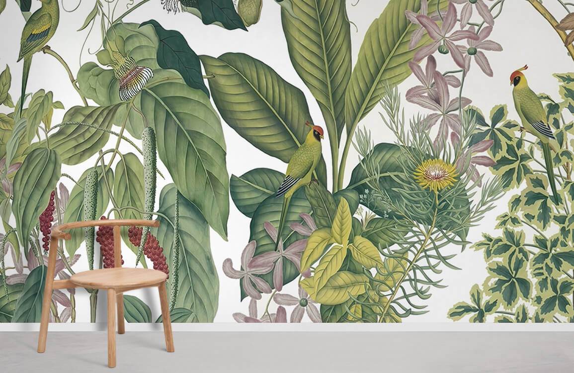 Plantes Tropicales Animaux Mural