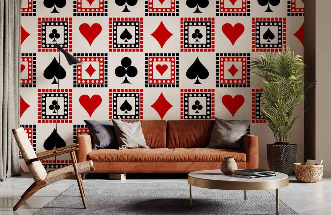 poker entouré environnement motif art mural design