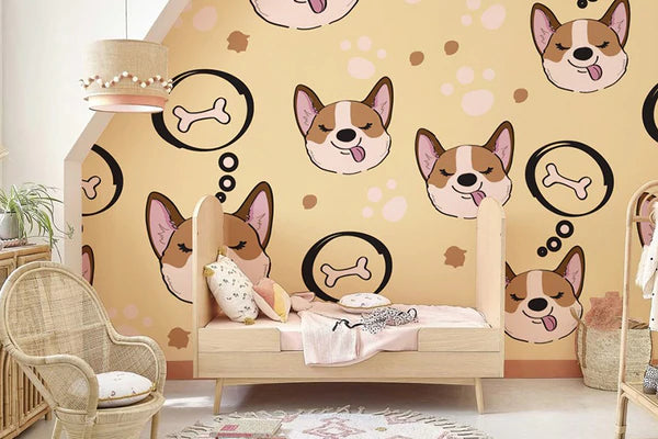 Les meilleurs fonds d'écran imprimés de chiens pour vous aider à décorer la chambre d'un garçon ou d'une fille.