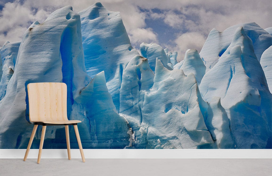 Énormes icebergs sur des peintures murales de mur terrestre pour la monson