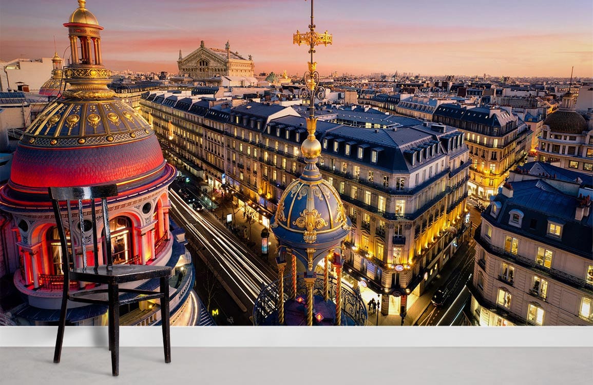 Paris occupé avec des peintures murales lumineuses vives pour la maison