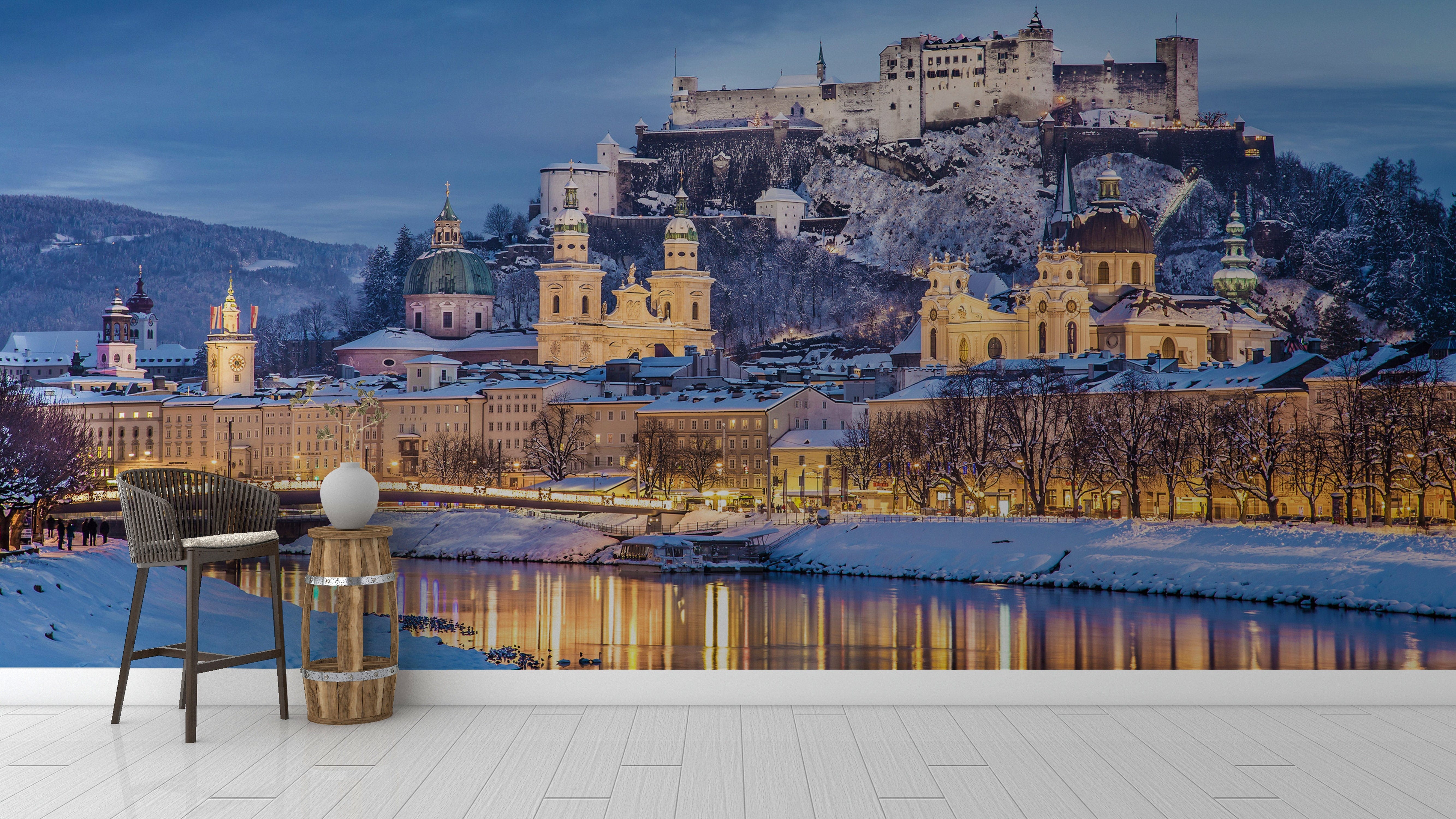 Payés de Salzburge dans les peintures murales d'hiver pour la maison