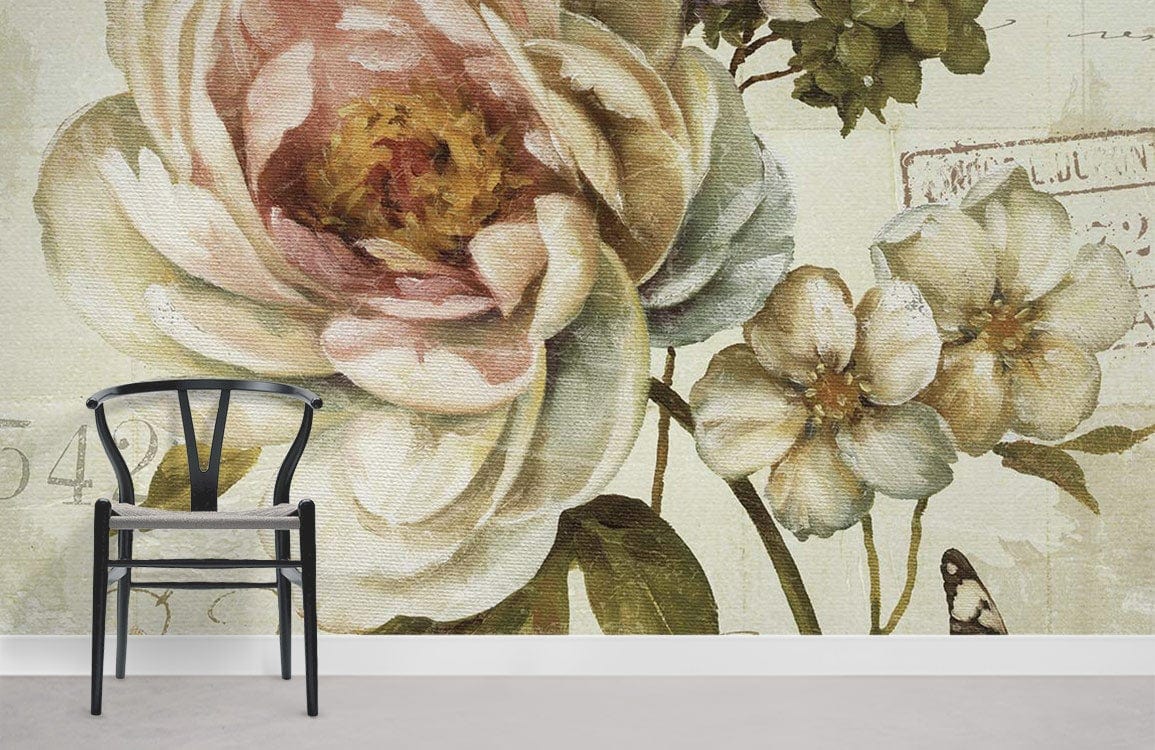 Bloom papier peint floral uni