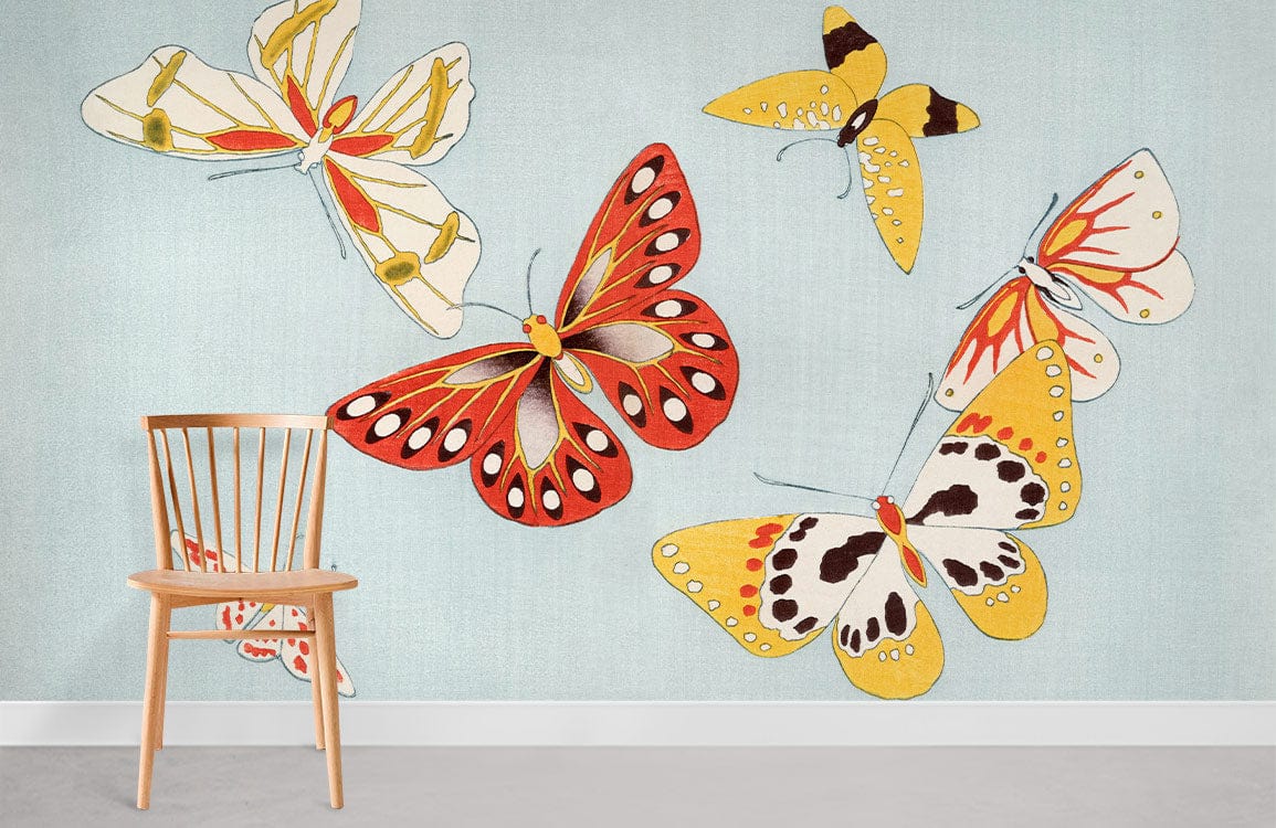 Papillon japonais ll papier peint mural salle
