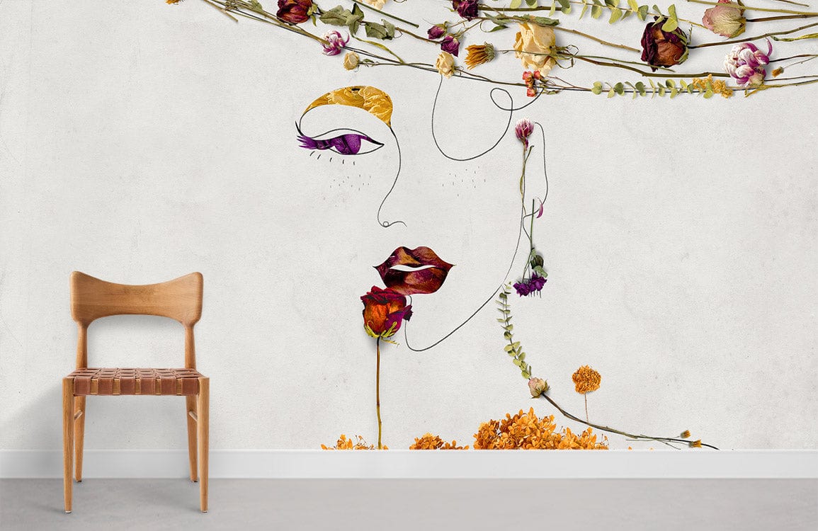 Chambre de papier peint mural de beauté florale