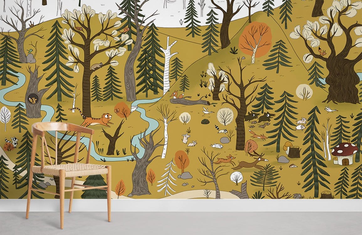 Journal des animaux de la forêt Papier peint mural Chambre