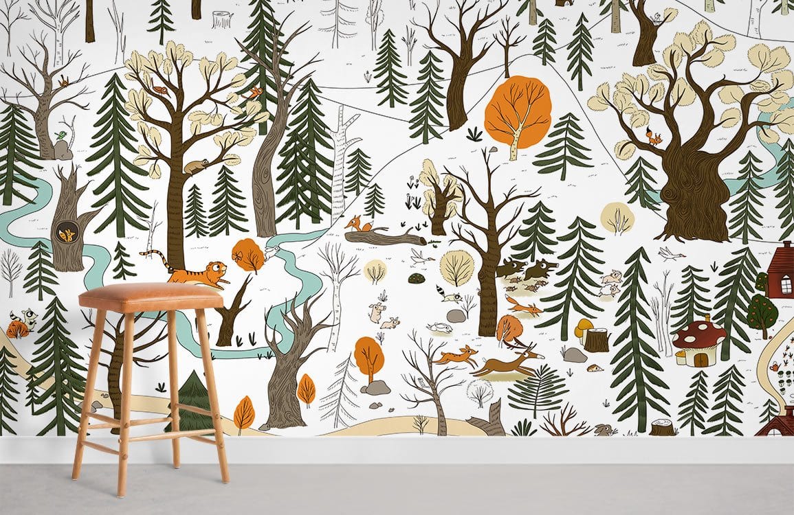 Journal des animaux de la forêt Papier peint mural Chambre