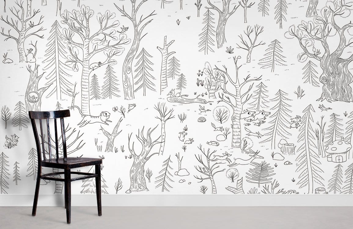 Journal des animaux de la forêt Papier peint mural Chambre