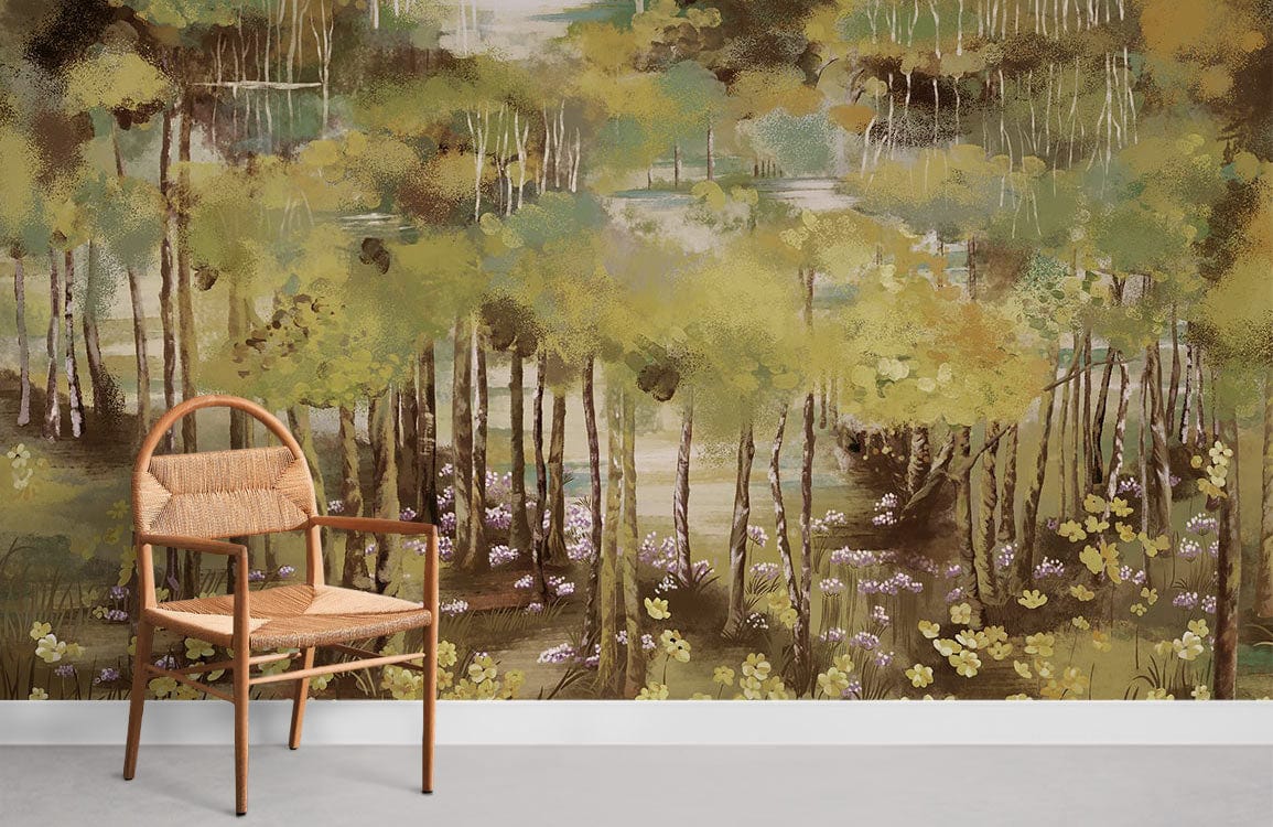 Chambre Papier Peint Forêt d'Automne