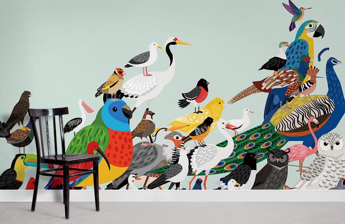 Oiseaux Rassemblement Papier Peint Chambre Murale