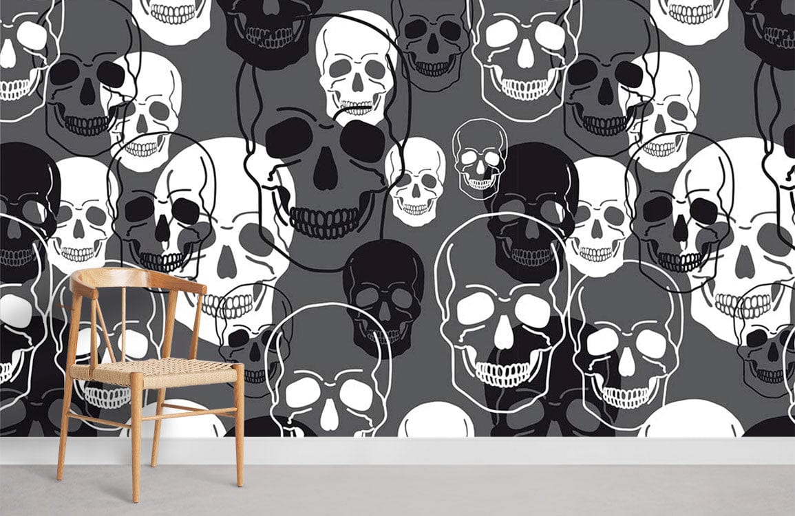 Modèle de tête de squelette gris Ever Wallpaper de papier peint
