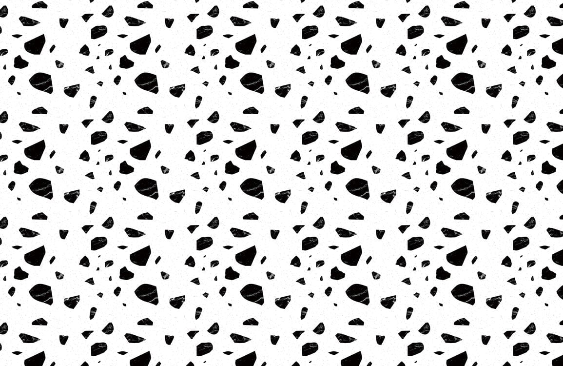 Terrazzo noir et blanc Ever Wallpaper FR