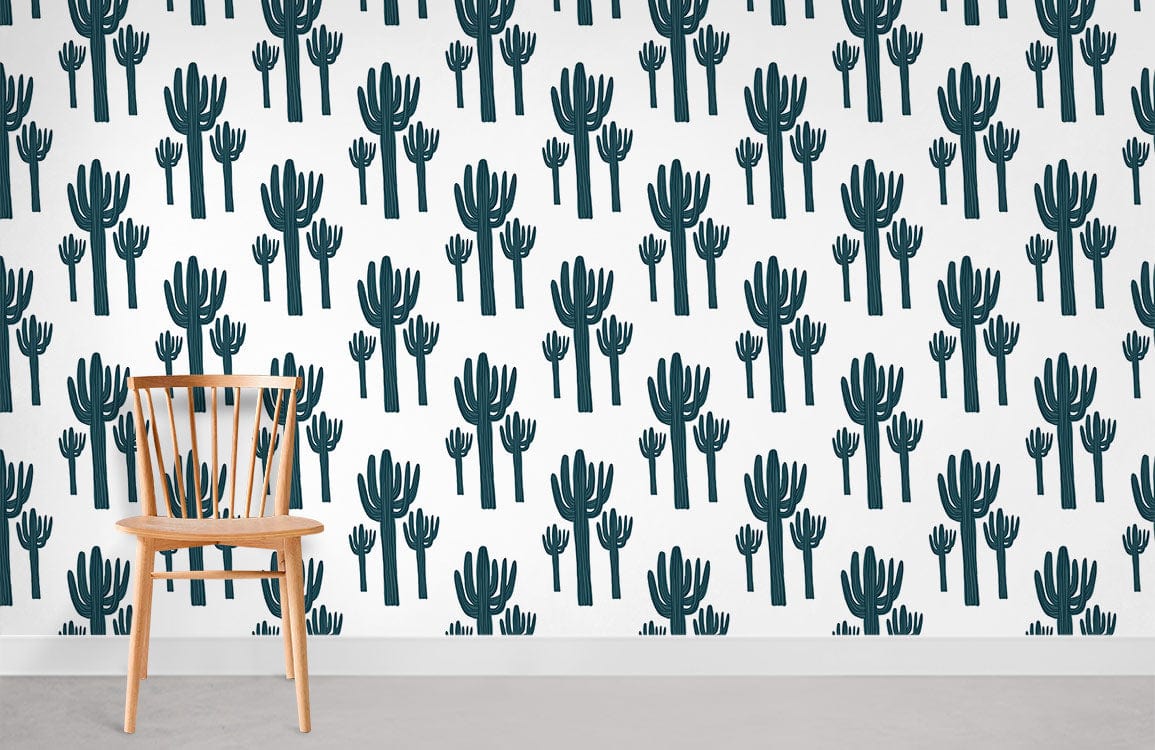 Cactus motif motif de papier peint mural salle
