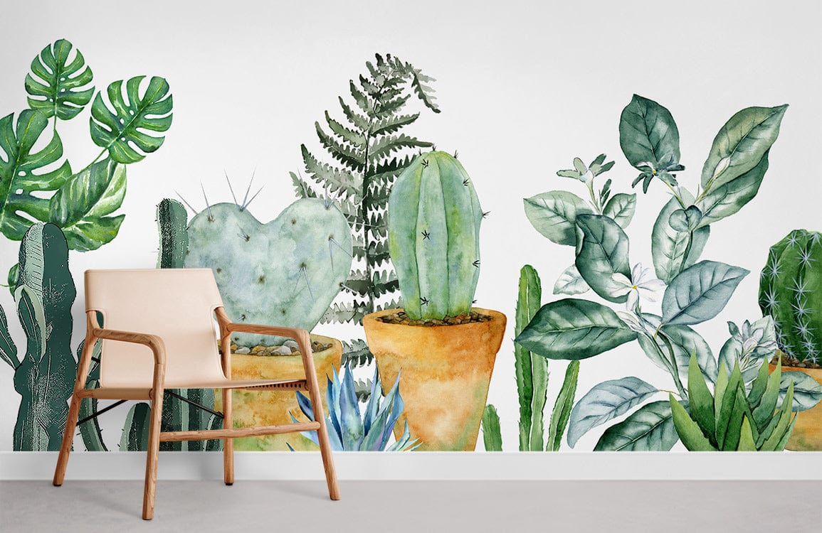 Plants cactus papier peint mural salle
