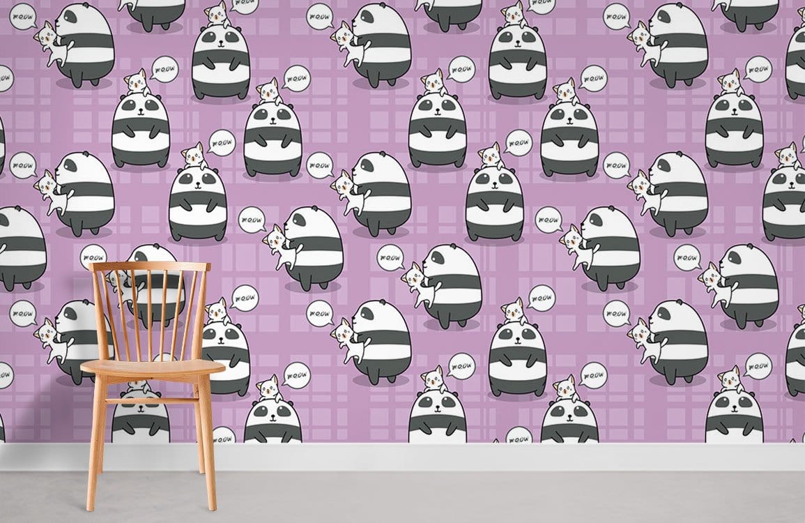 Petit pandas Dessin Animé Chambre Murale