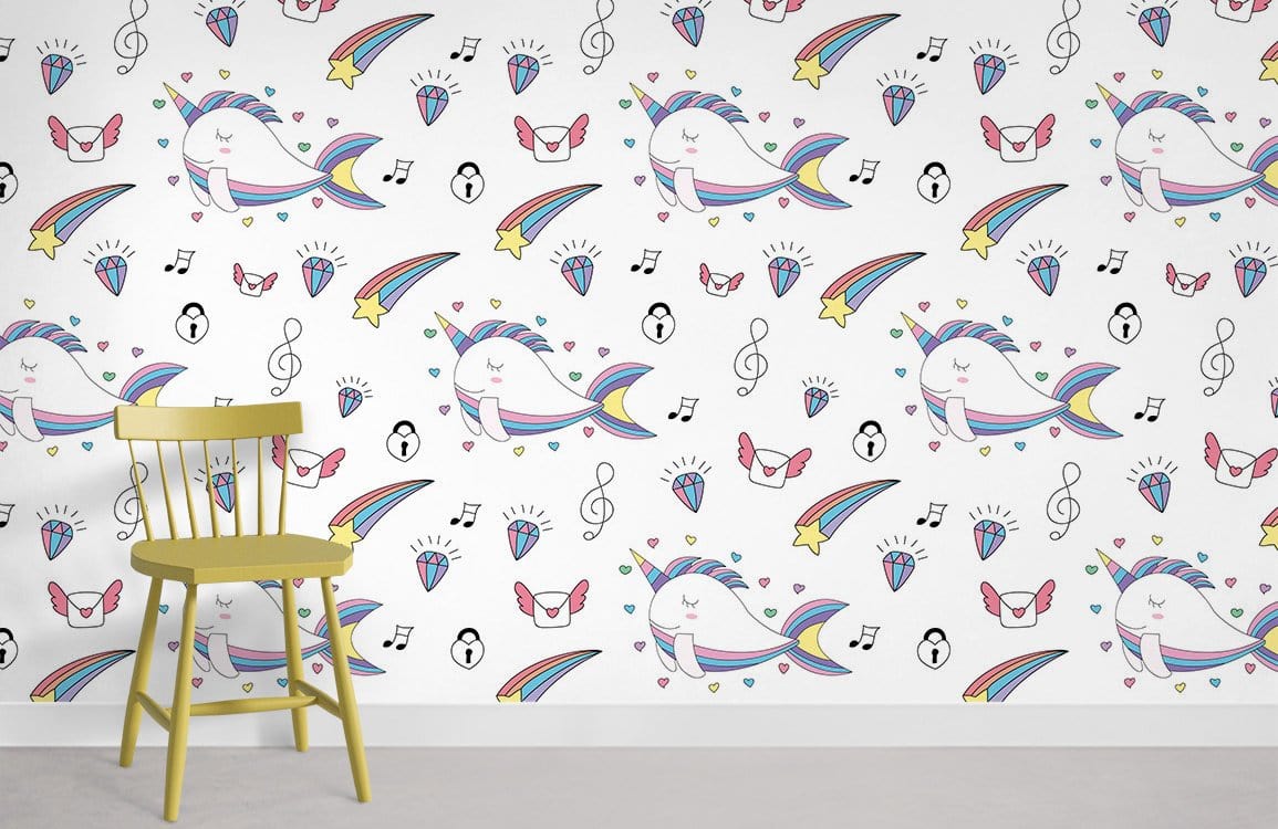 Papier peint mural dauphin à une corne