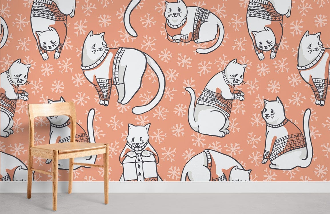 Pondage de chats peint mural.