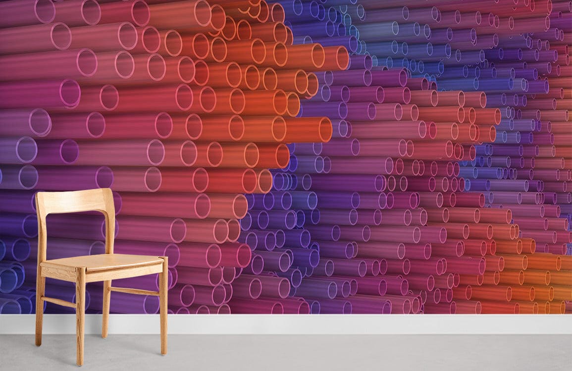 Pipelines colorés motif photo murale chambre
