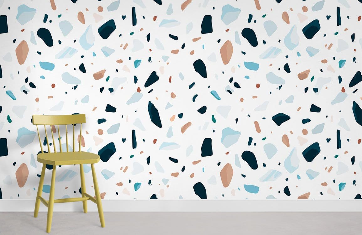 Papier peint à motif en marbre à point coloré salle murale
