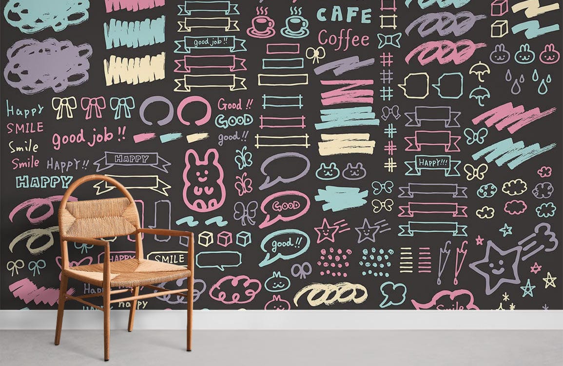 Papier Peint Fresque Graffiti Sombre Mignon