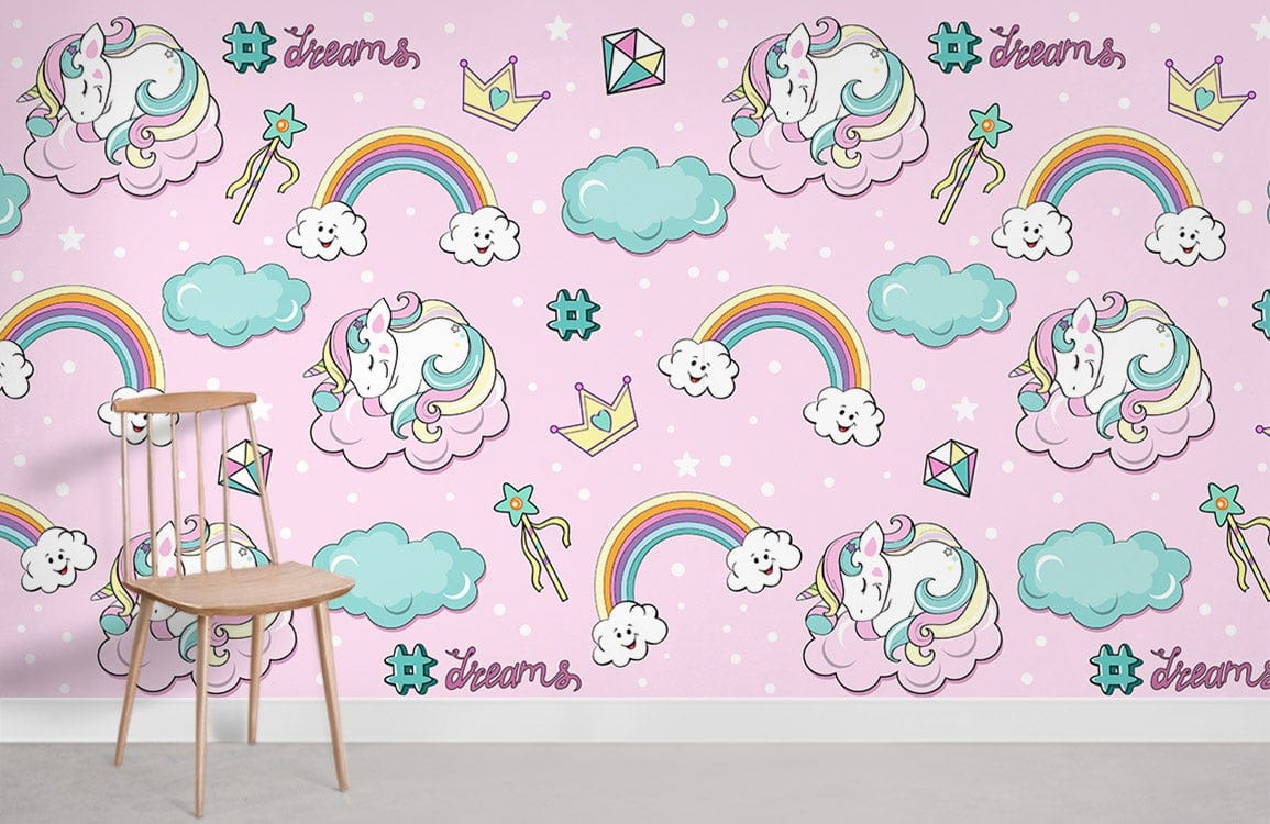 Migne de papier peint mural de licorne