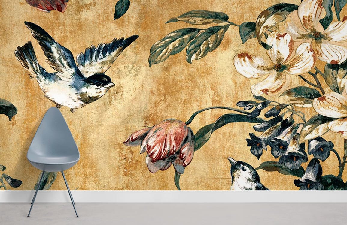 Fading Floral Papier Peint Chambre Murale