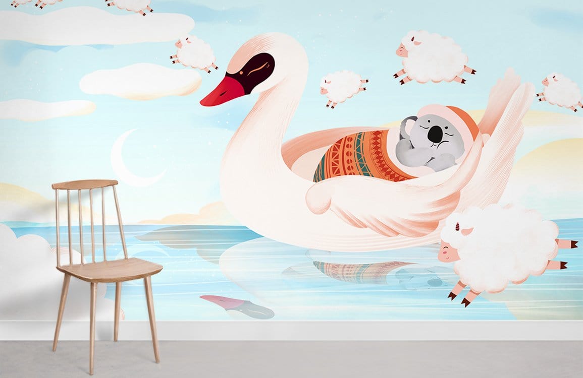 S'endormir Animaux Papier Peint Chambre Murale