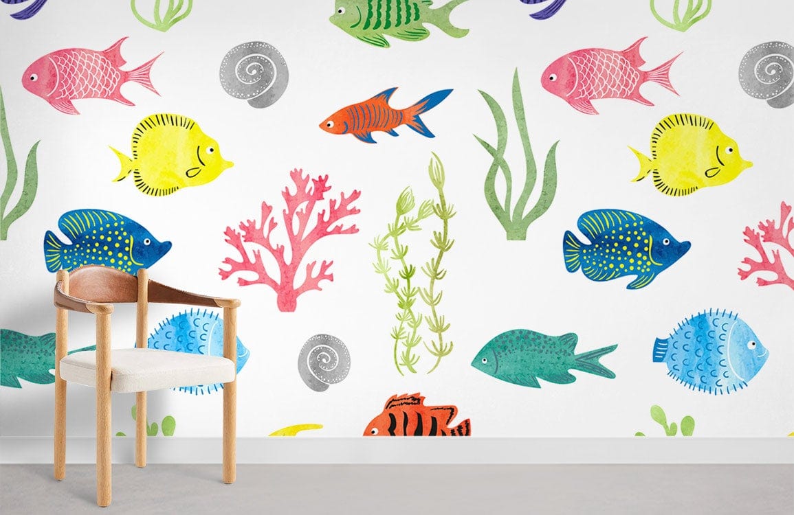 Ever Wallpaper de poisson coloré conception de murale