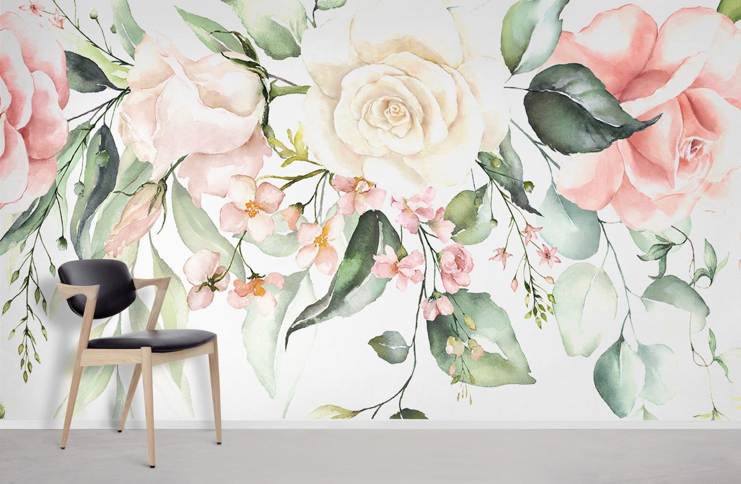 Magnifique papier peint de lustre à fleurs romantiques
