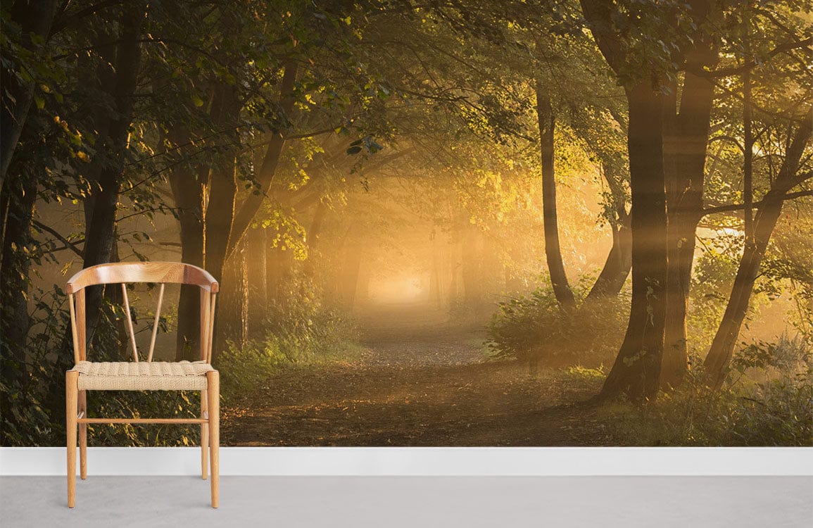 Il y a un trou devant la conception du papier peint forestier