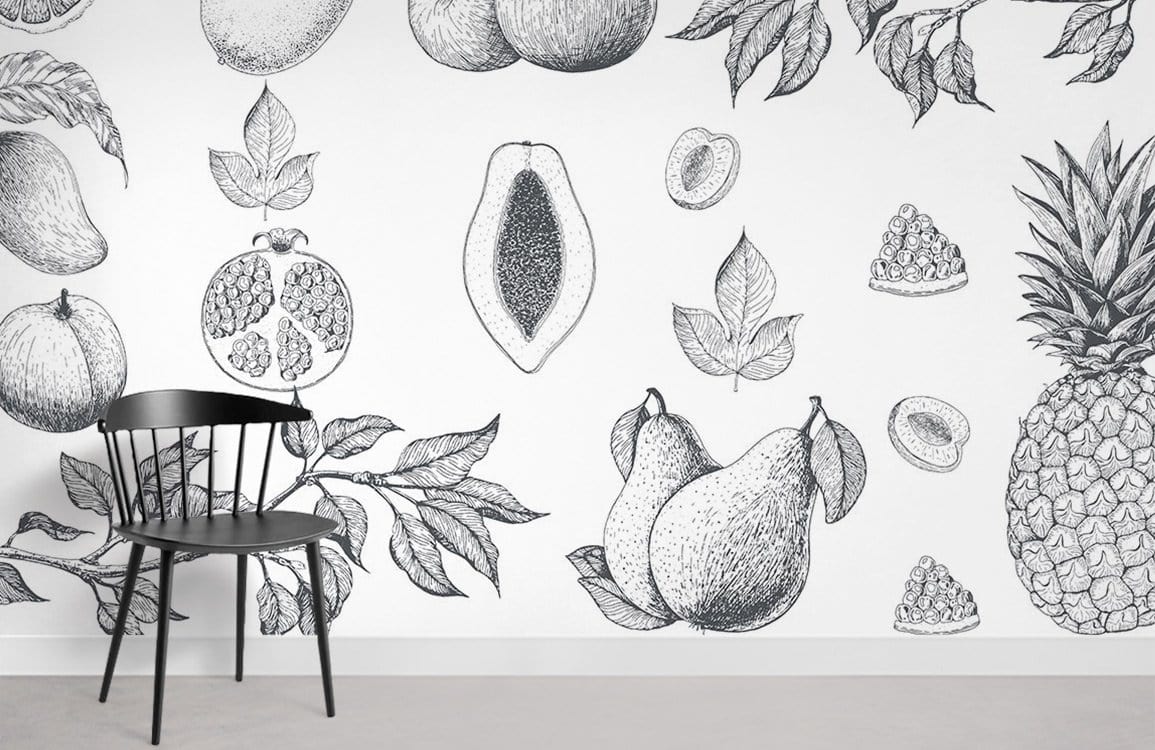 Papier Peint Fresque Motif de Fruits Restaurant