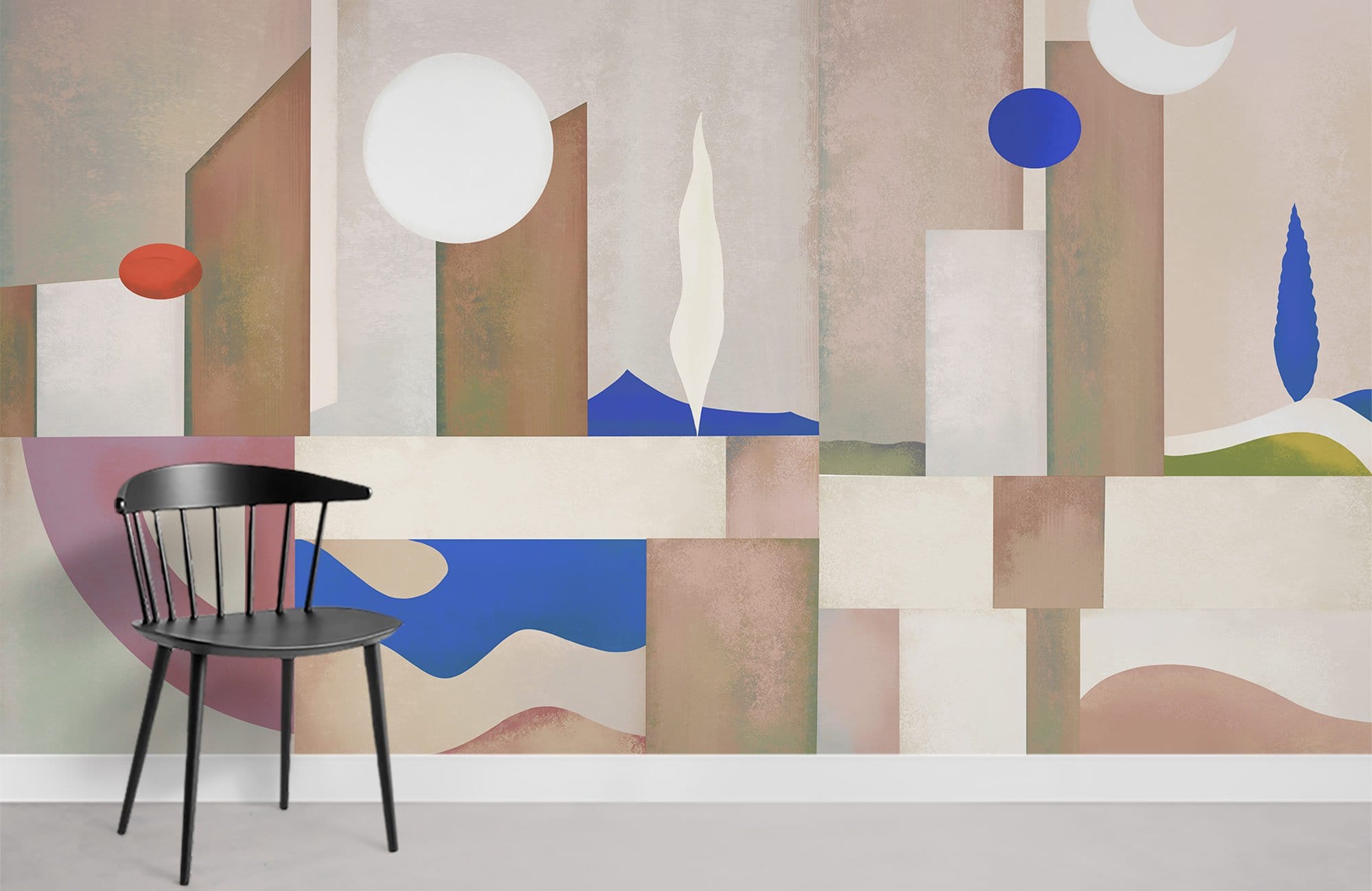 Chambre Papier Peint Motif Géométrique