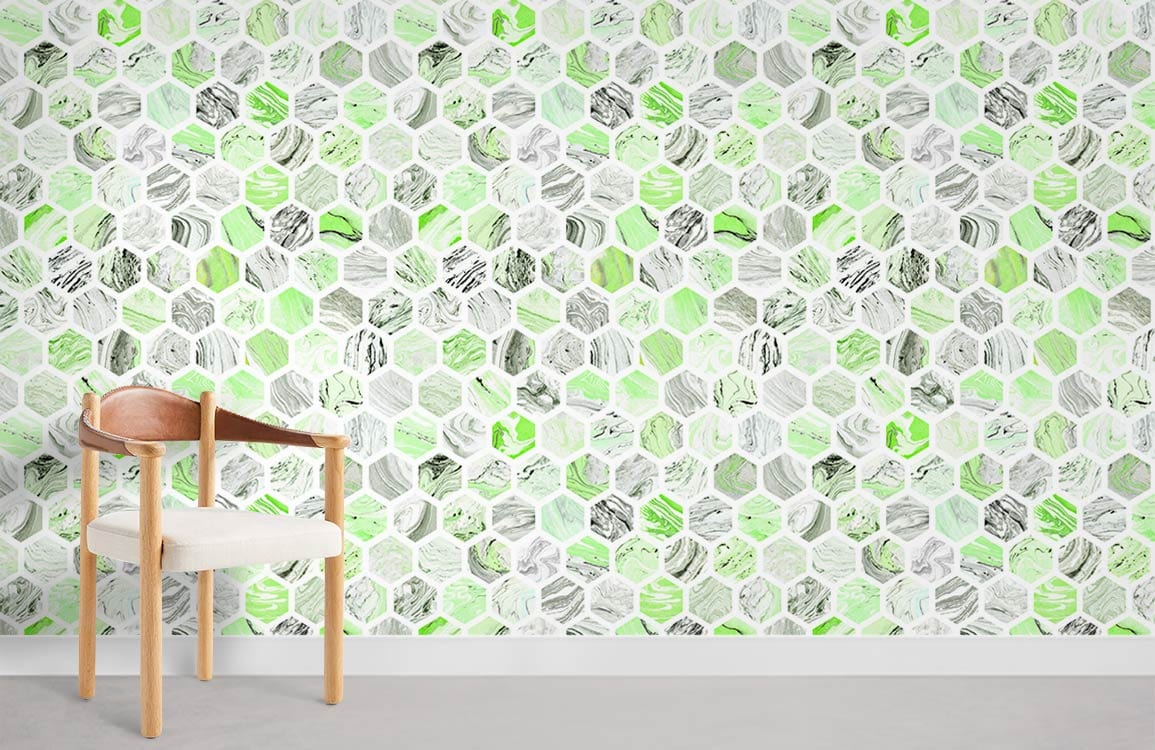 Papier peint mural Hexagon Green Room