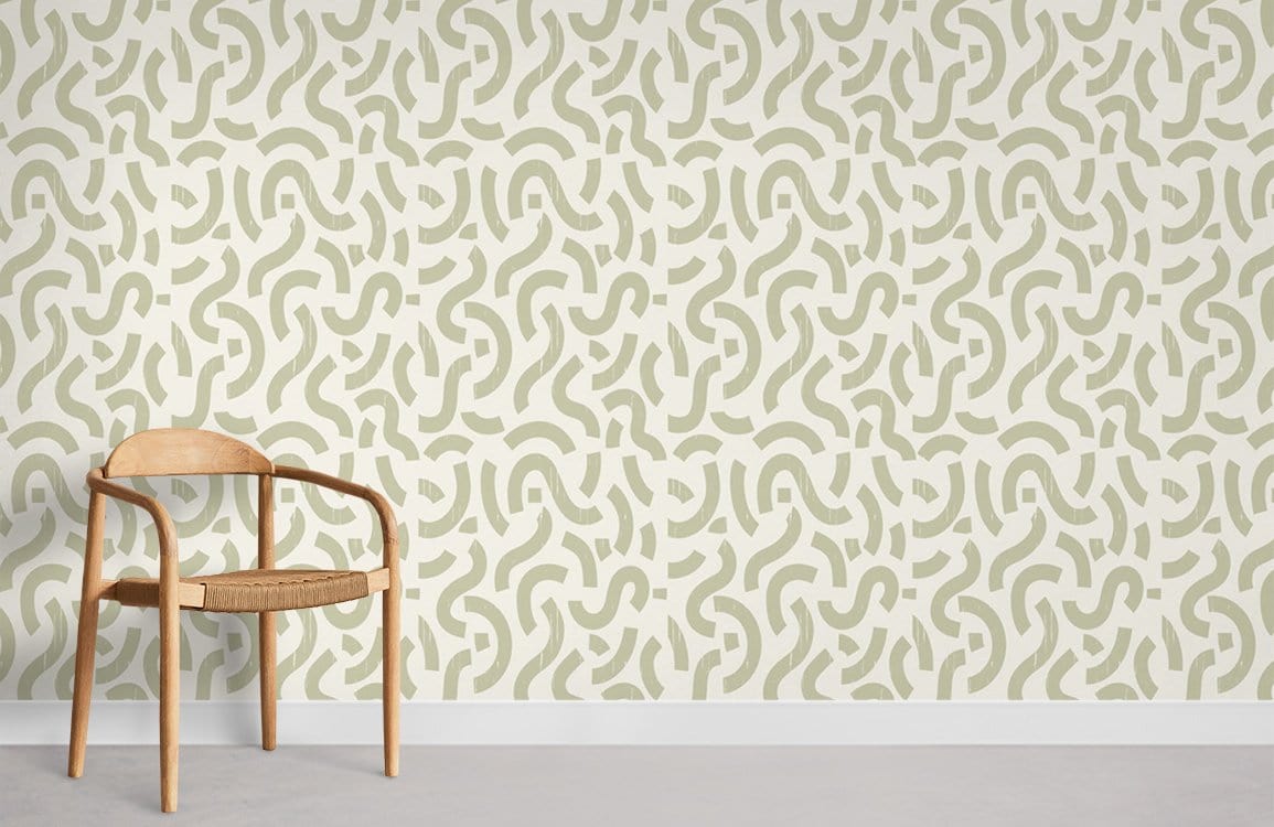 Papier peint à motif vert clair.