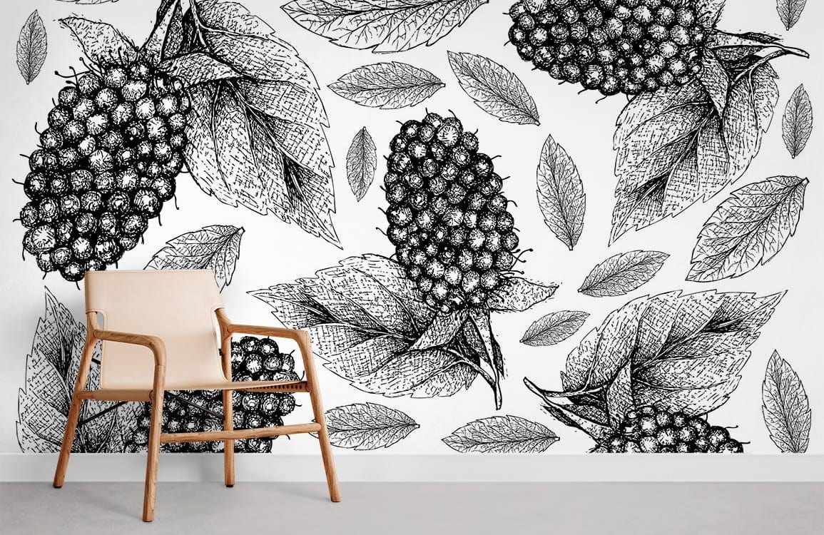 Great Mulberry et feuilles de papier peint Style