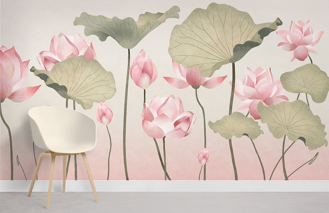 Chambre Papier Peint Fleur De Lotus