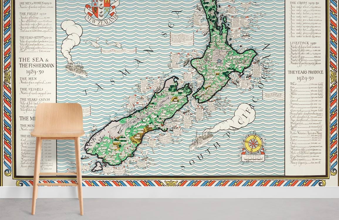Papier Peint Carte de la Nouvelle-Zélande