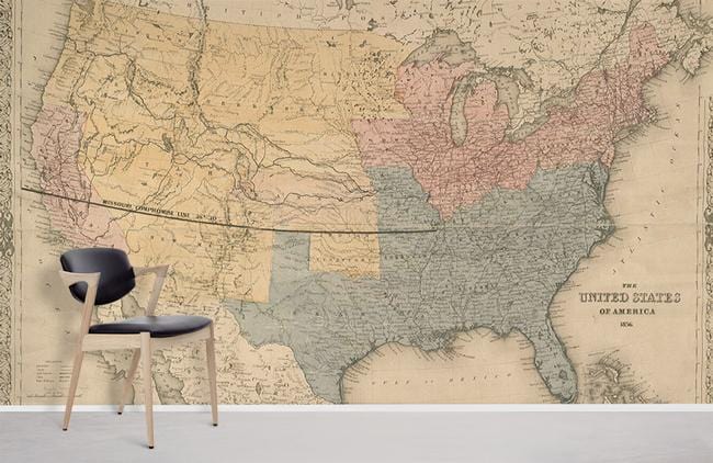 Carte de la peinture murale de la carte des États-Unis