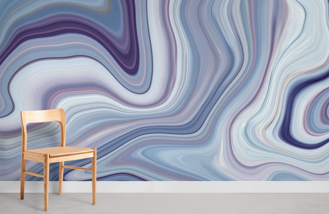 Papier peint mural de chambre en marbre violet fondu