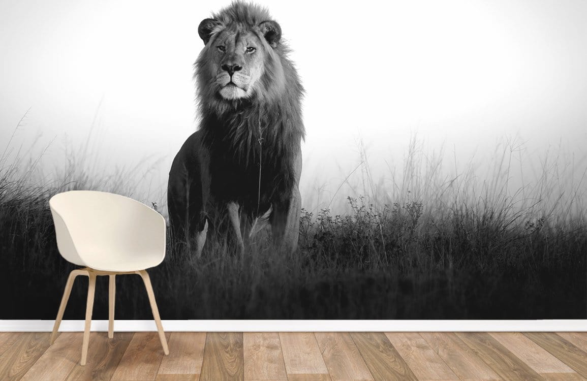 papier peint lion puissant pour la maison