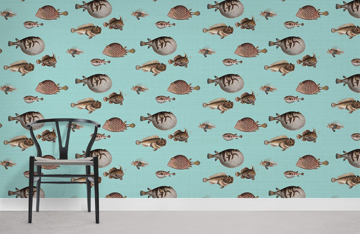 Groupes de poissons gras peint mural
