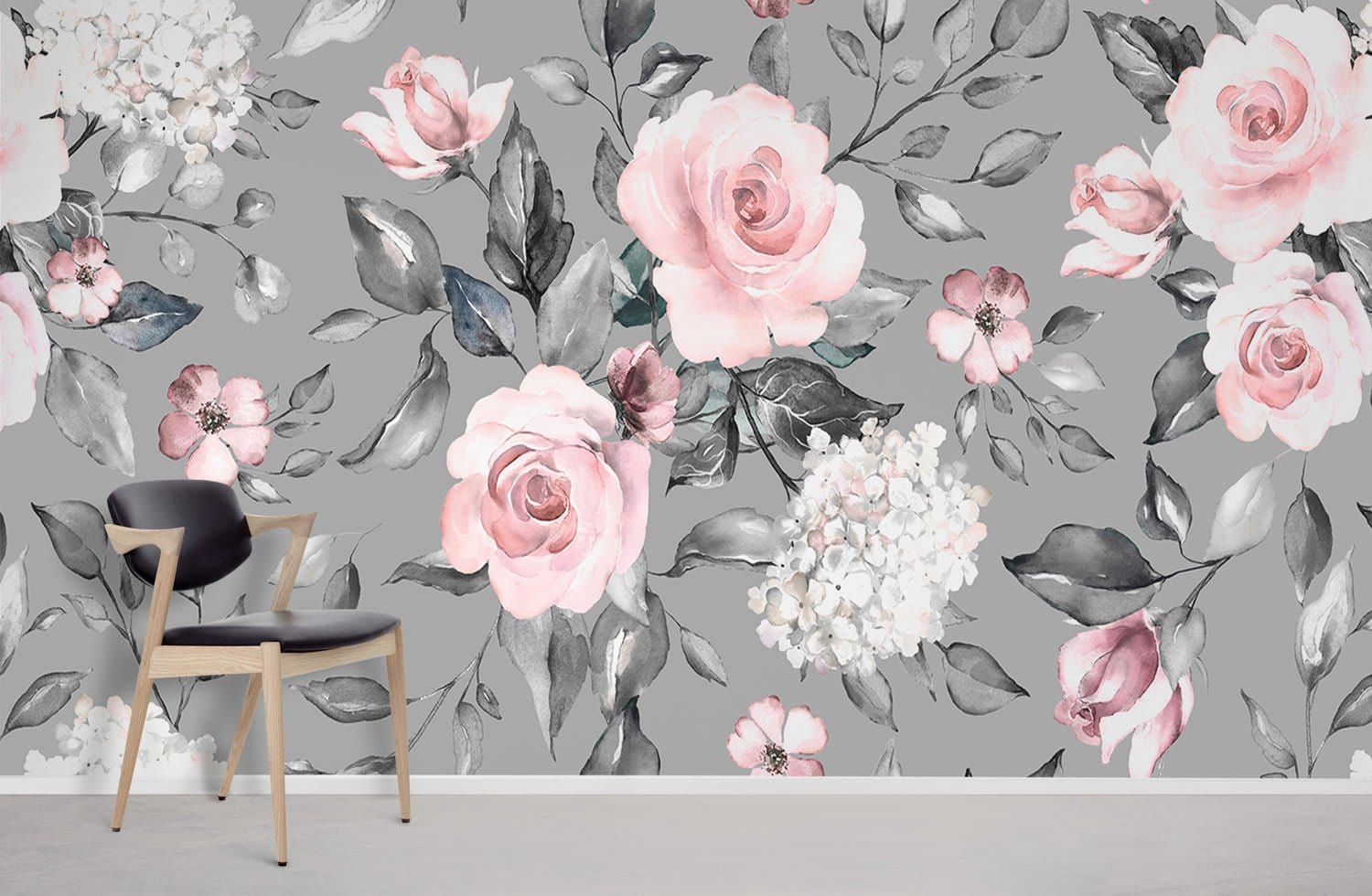 papier peint mural avec des roses