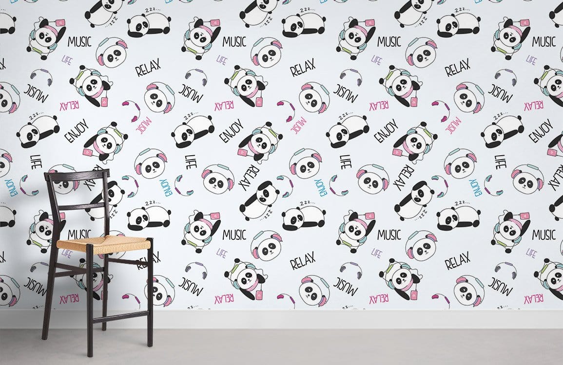 Panda d'amant musical papier peint